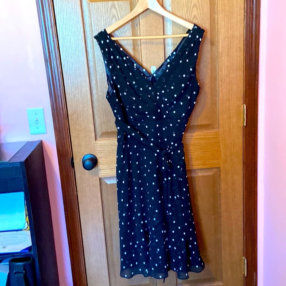 Black polka dot dress